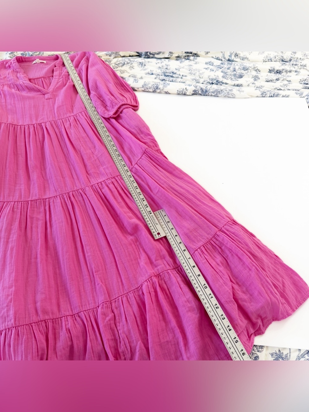 Loft Lou & Grey Dress Womens Large Pink Gauze Cotton Midi Relaxed Boho - Picture 6 of 11